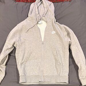 Nike Heather Gray Zip-Up Hoodie